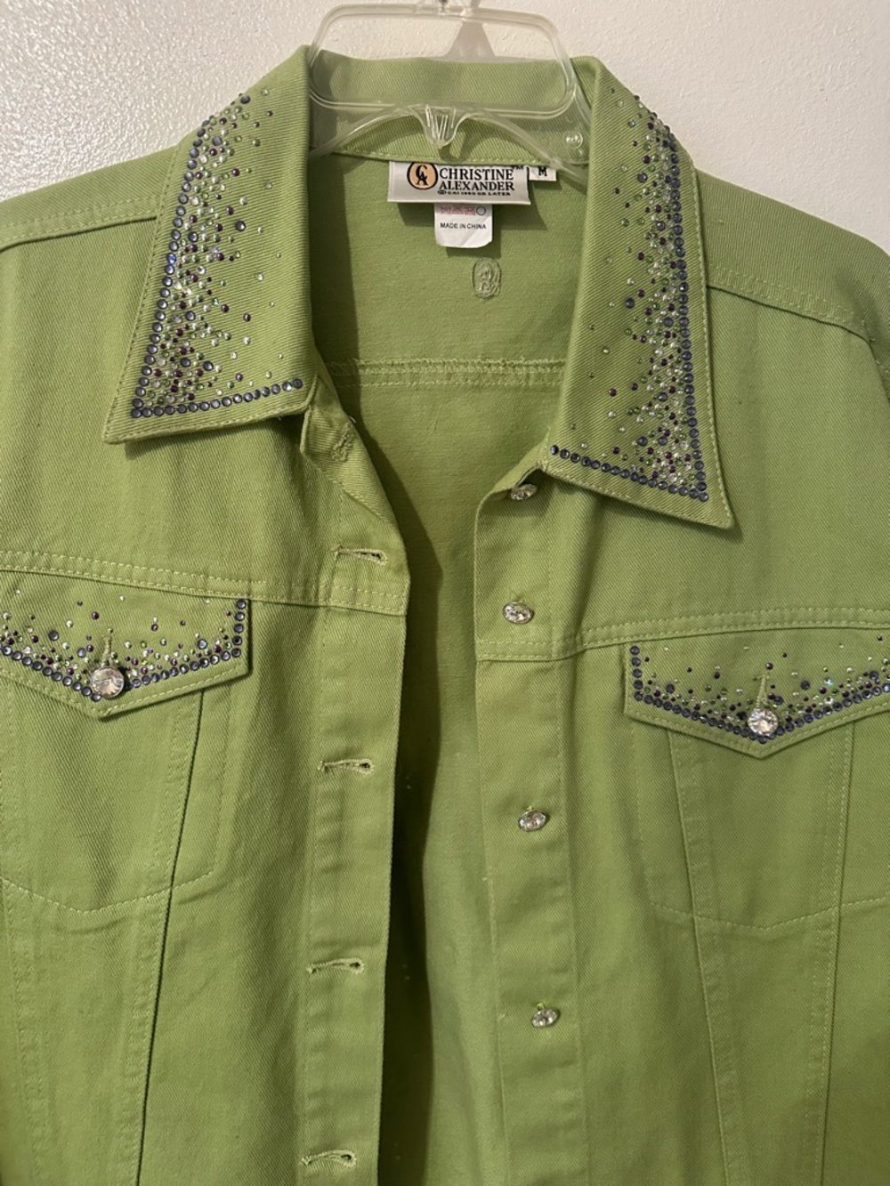 Christine Alexander Lime Green Rhinestone Western Jacket